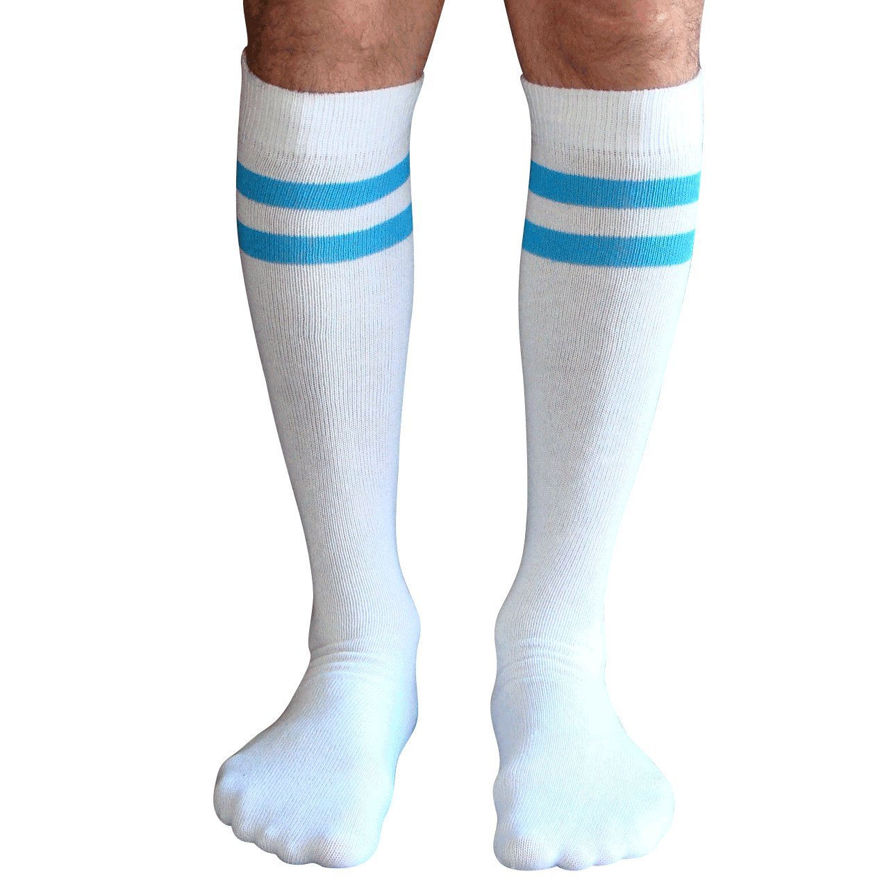 Chrissy's Men's Striped Knee High Socks - Comfortable & Stylish Tube Socks for Casual Wear, Sports & Outdoor Activities