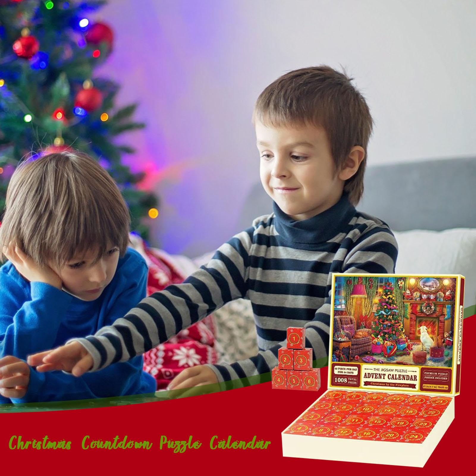 itrimaka Christmas Advent Calendar Puzzle | 24-Day Countdown Puzzle Advent Calendar | Holiday Gift Box for Kids & Adults | Perfect for Family Christmas Countdown & Festive Decor