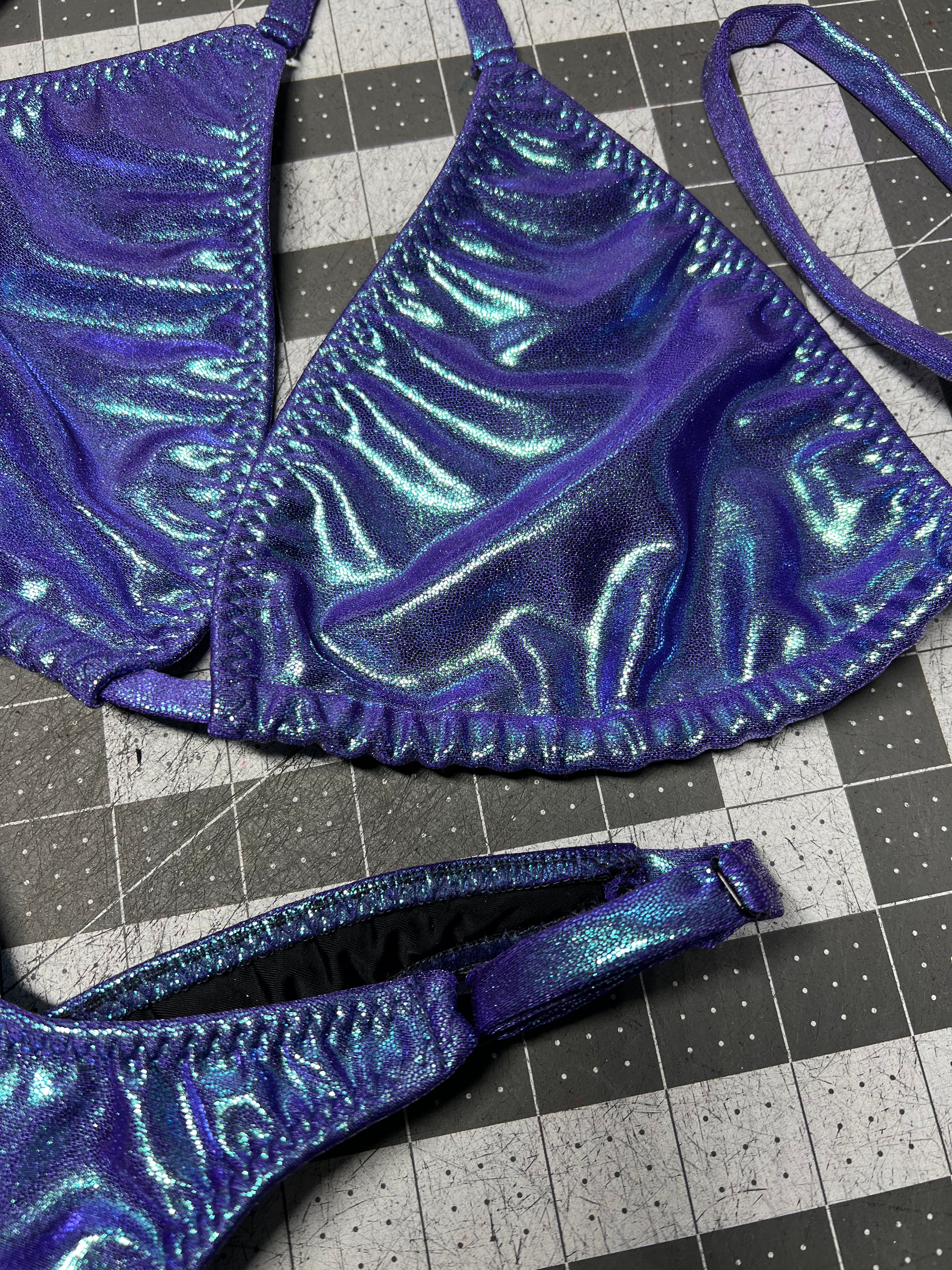 Periwinkle Blue Posing Practice Bikini - Competition Swimwear for Pageants, Fitness Shows & Photoshoots