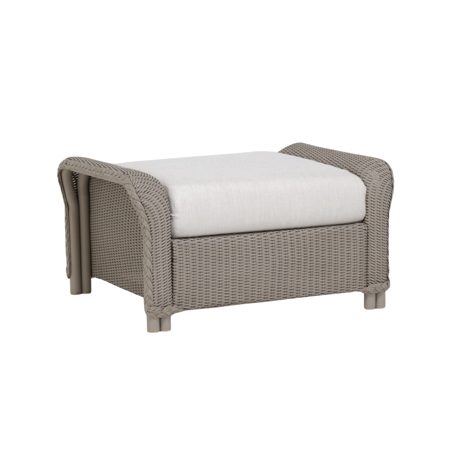Lloyd Flanders Reflections Ottoman - Premium Outdoor Patio Furniture with Cushion, Water-Resistant Wicker - Perfect for Poolside, Garden, and Deck Relaxation