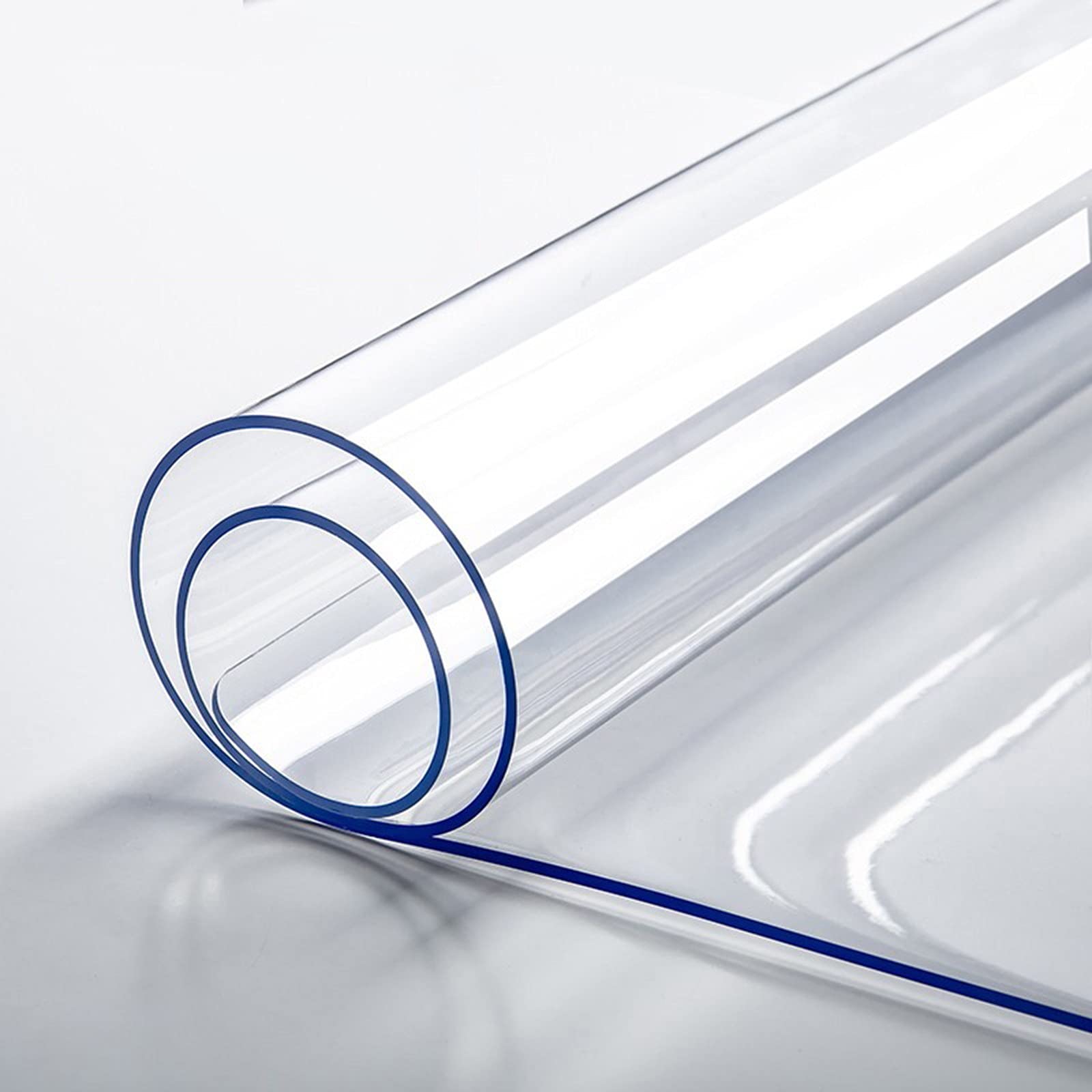 3mm Thick Clear PVC Table Protector - Waterproof & Wipeable Plastic Tablecloth Cover for Dining Room, Desk, Office (90x240cm/35.43x94.48in) - Perfect for Parties, Daily Use & Home Decor