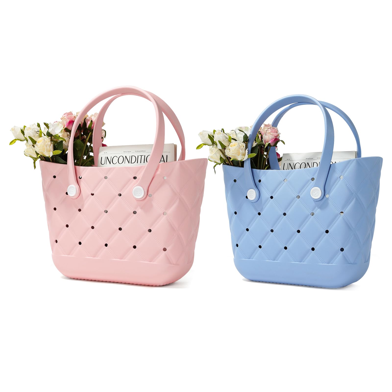 Extra Large Waterproof Beach Tote Bag - Washable Rubber Travel Tote for Women, Sports, Pool & Market Use | Perfect for Beach Trips, Gym, Shopping & Vacation Essentials