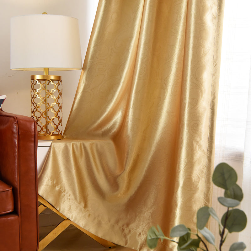Liv Floral Pattern Soundproof & Thermal Blackout Custom Curtains - Noise Reducing & Energy Saving Window Treatments for Bedroom, Living Room & Office