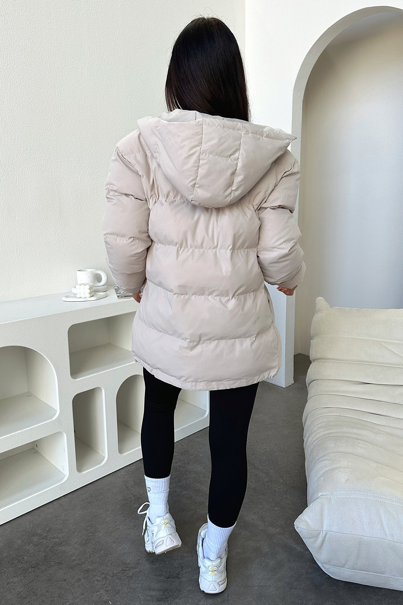 Julian Puffer Jacket for Women - Lightweight Winter Coat, Waterproof & Windproof, Bone Color - Perfect for Outdoor Activities, Skiing, and Cold Weather Fashion