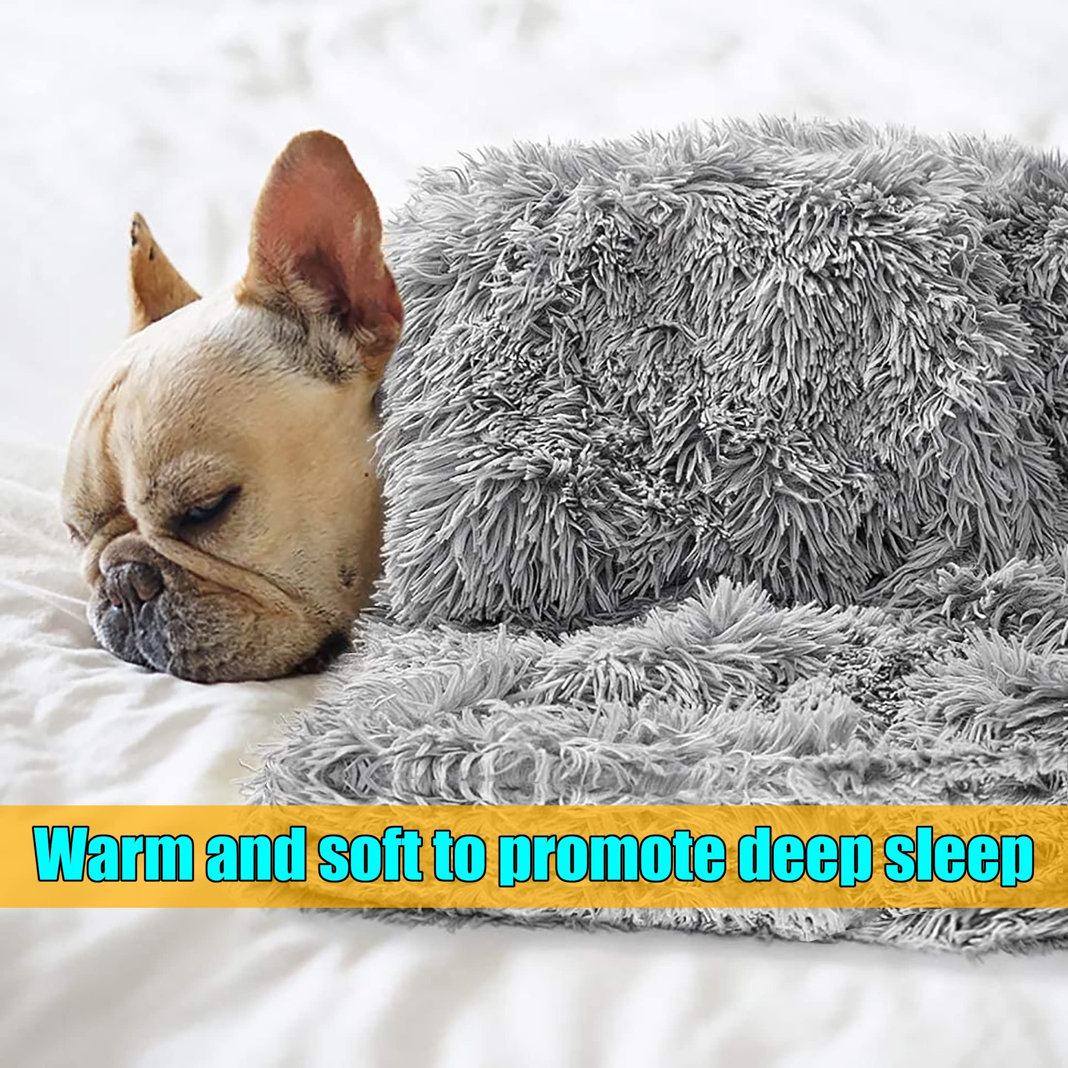 **Fluffy Reversible Sherpa Dog & Cat Blanket - Soft Fleece Pet Bed Throw for Small Medium Large Pets - Washable Lightweight Blanket for Beds, Couches, Sofas & Travel - Cozy Comfort for Puppies & Kittens**