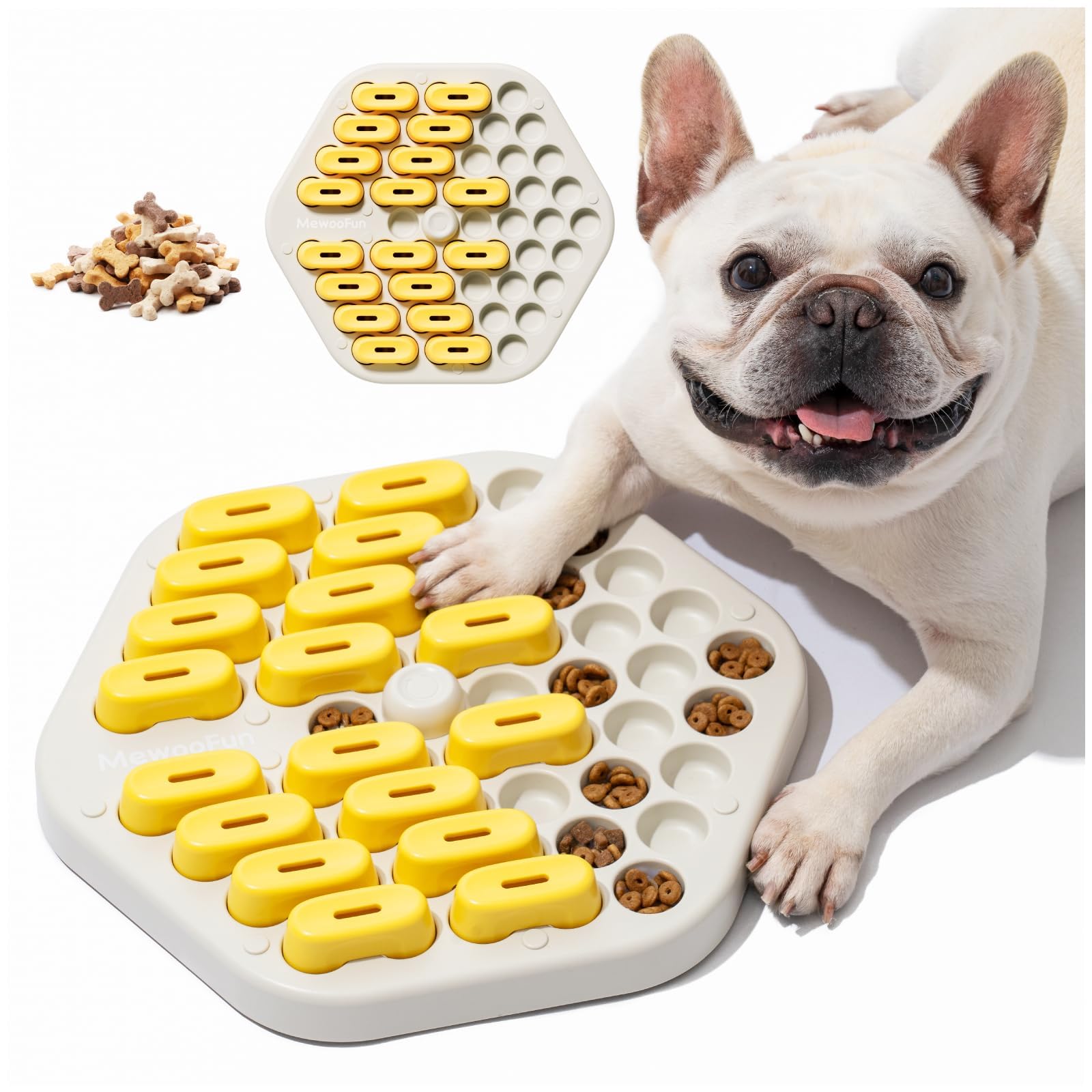 MEWOOFUN Interactive Dog Puzzle Toy - IQ Training & Mental Enrichment Feeder for Small Medium Large Dogs - Slow Feeding Treat Dispenser for Smart Dogs - Perfect for Boredom Relief & Anxiety Reduction