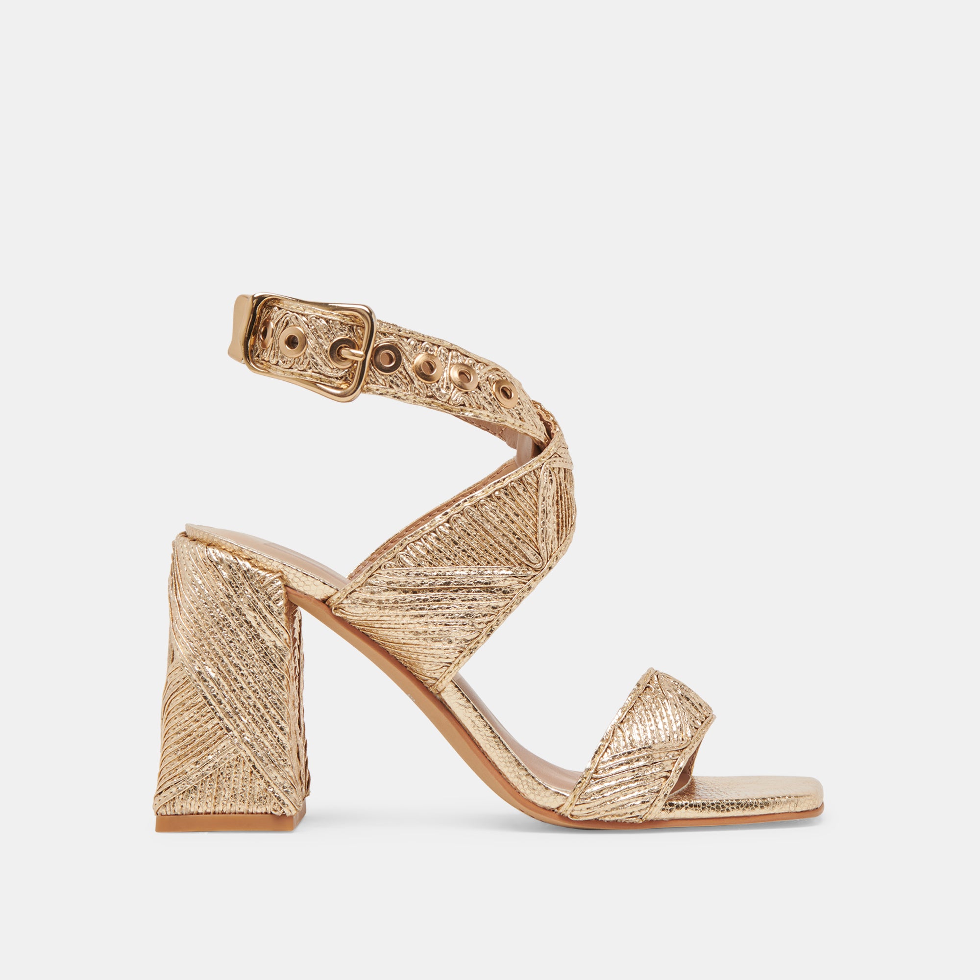 FINNY DECO Gold Woven Heels for Women - Elegant Stella High Heels for Party, Wedding & Evening Events | Comfortable Dress Shoes for Special Occasions