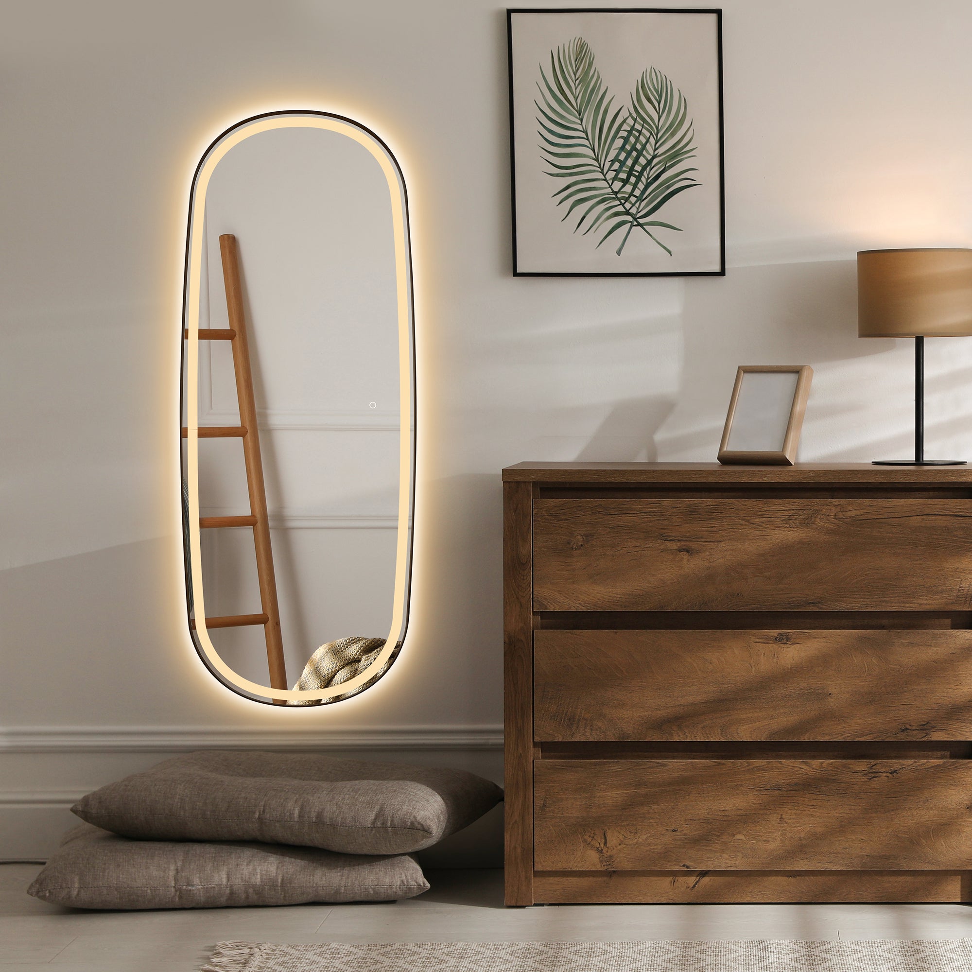 Cellini 26x65 Inch Rectangular Anti-Fog Dimmable LED Bathroom Mirror with Aluminum Frame - Modern Vanity Mirror for Makeup, Shaving & Home Decor