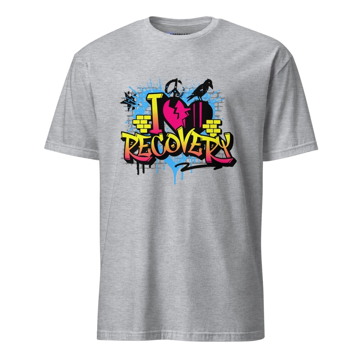 I Heart Recovery Essential Graffiti Tee - Trendy Streetwear Graphic T-Shirt for Men & Women | Perfect for Casual Wear, Concerts, and Urban Fashion