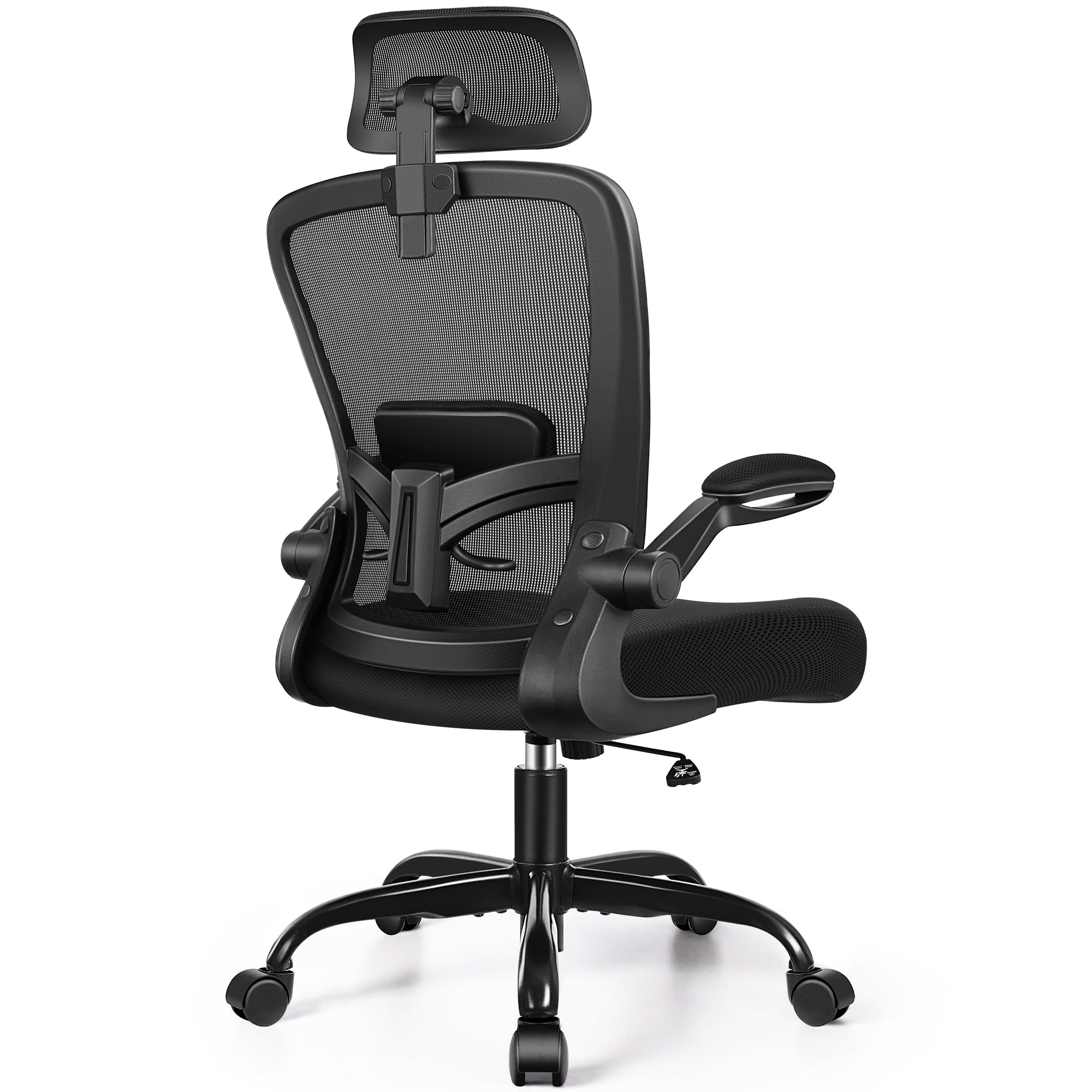 FelixKing Ergonomic Office Chair - Adjustable Lumbar Support & Headrest, High Back Swivel Task Chair with Armrests, Height Adjustable Computer Desk Chair for Home Office & Gaming (Black) - Perfect for Long Work Hours, Online Meetings, and Comfortable PC Gaming Sessions