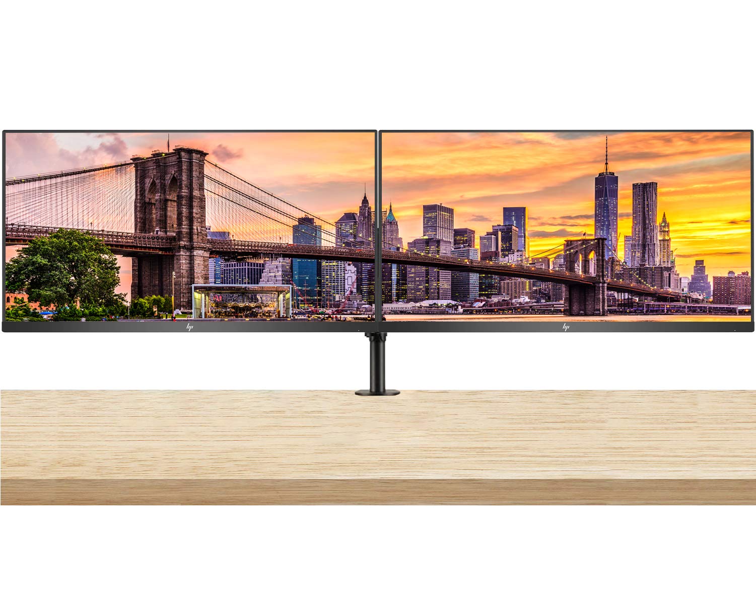 HP Z27 27-Inch 4K UHD Monitor (3840x2160) with LED Backlight - 2-Pack Bundle Including Adjustable Desk Mount Stand (2TB68A8#ABA) - Perfect for Graphic Design, Video Editing & Multi-Screen Workstations