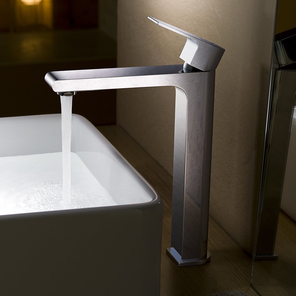 Fresca Bath FFT9152CH Allaro Single Hole Vessel Mount Bathroom Vanity Faucet in Chrome - Modern Sink Faucet for Bathroom Vanities, Powder Rooms & Luxury Home Decor