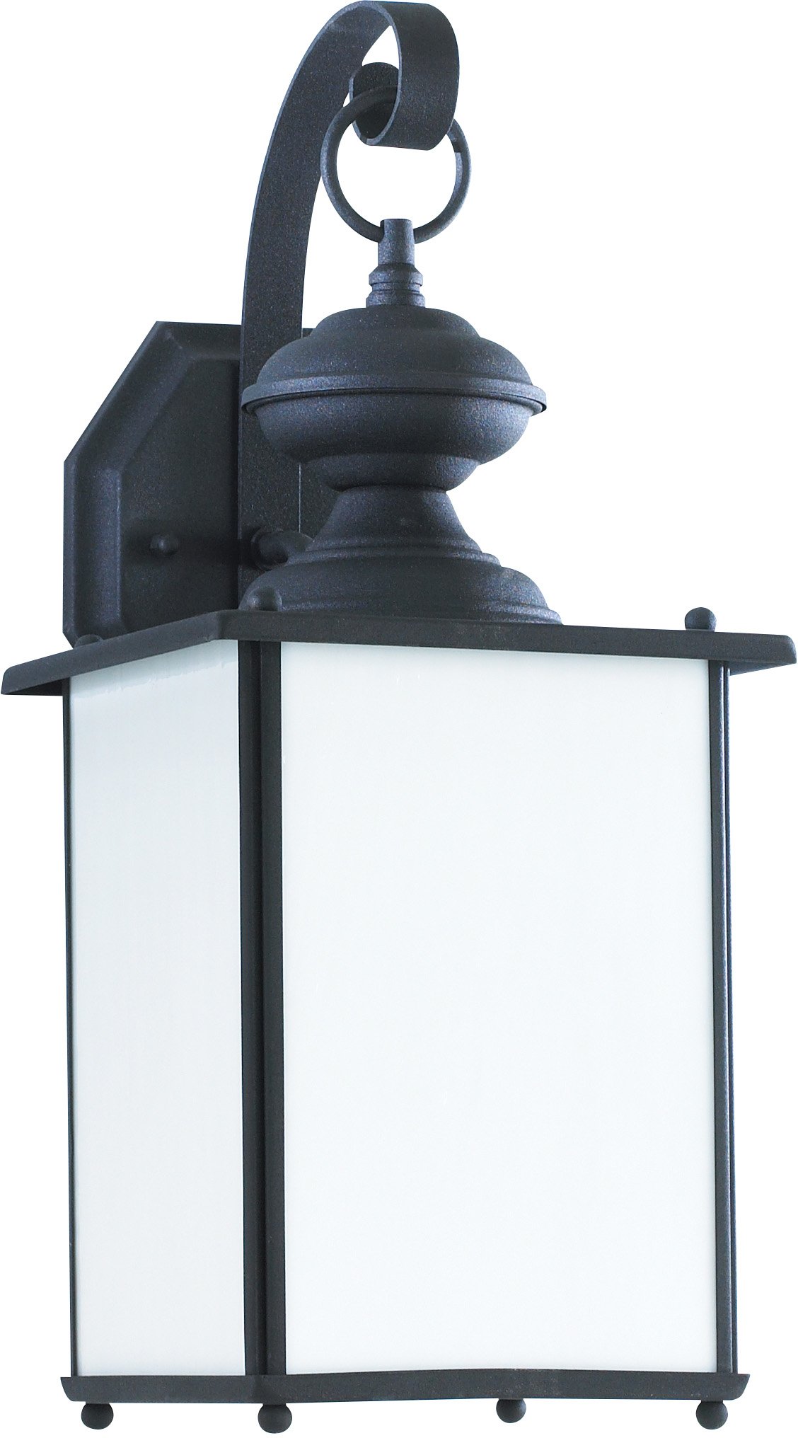 Sea Gull Lighting 84158D-12 Jamestowne Black Outdoor Wall Lantern - 1-Light Exterior Light Fixture for Porch, Patio, Garden & Entryway Lighting