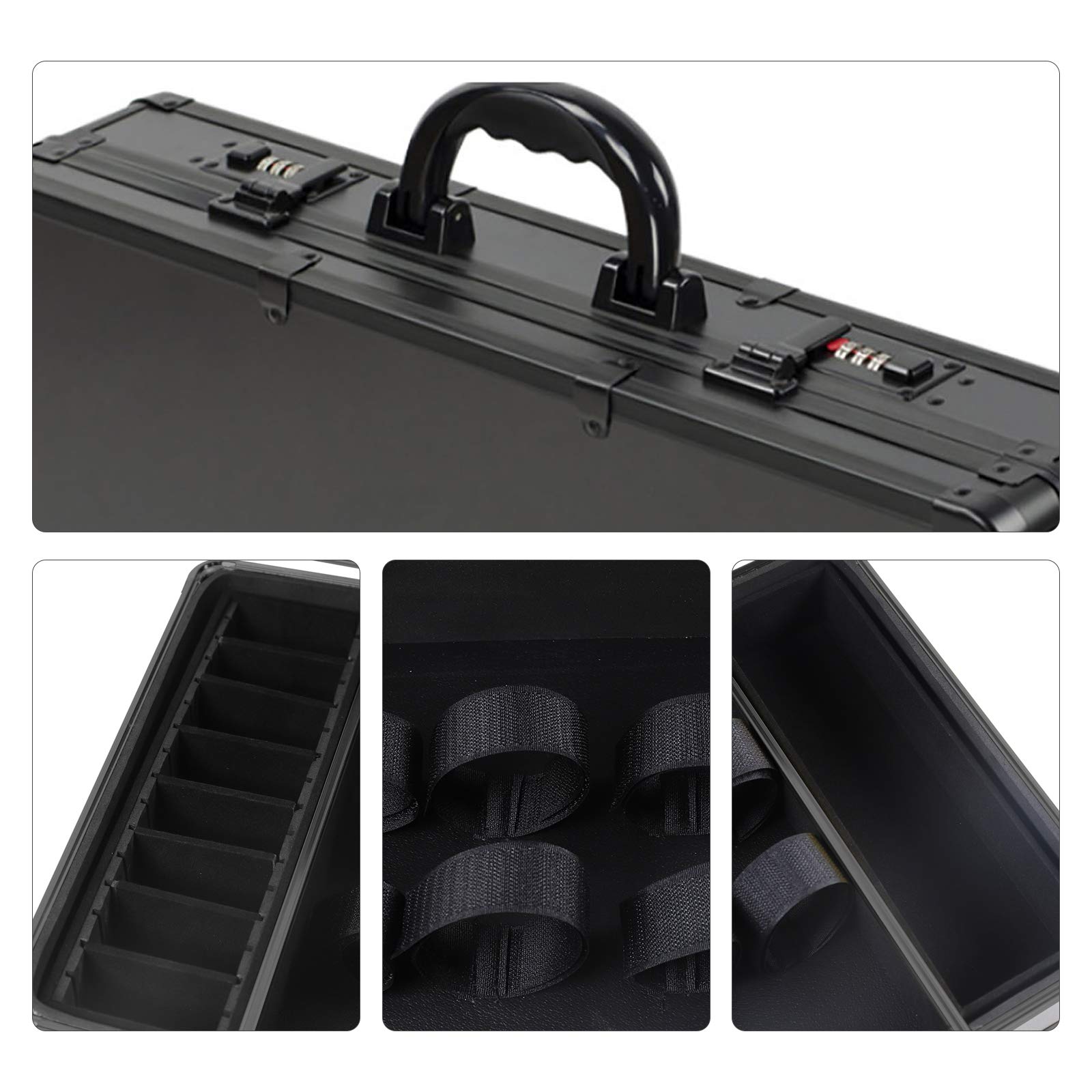 Professional Barber Case - Portable Stylist Tool Organizer with Handle & Numlock for Clippers, Trimmers, Scissors & Combs - Travel Salon Storage Box (Black) - Perfect for Mobile Barbers & Salon Professionals On-The-Go