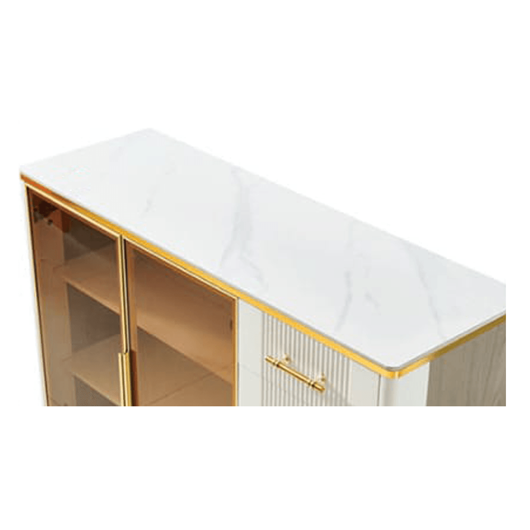 Maurille II Buffet Hutch with Storage - 55 Inch Solid Wood Sideboard Cabinet for Dining Room, Kitchen, or Living Room - Perfect for Home Decor and Entertaining