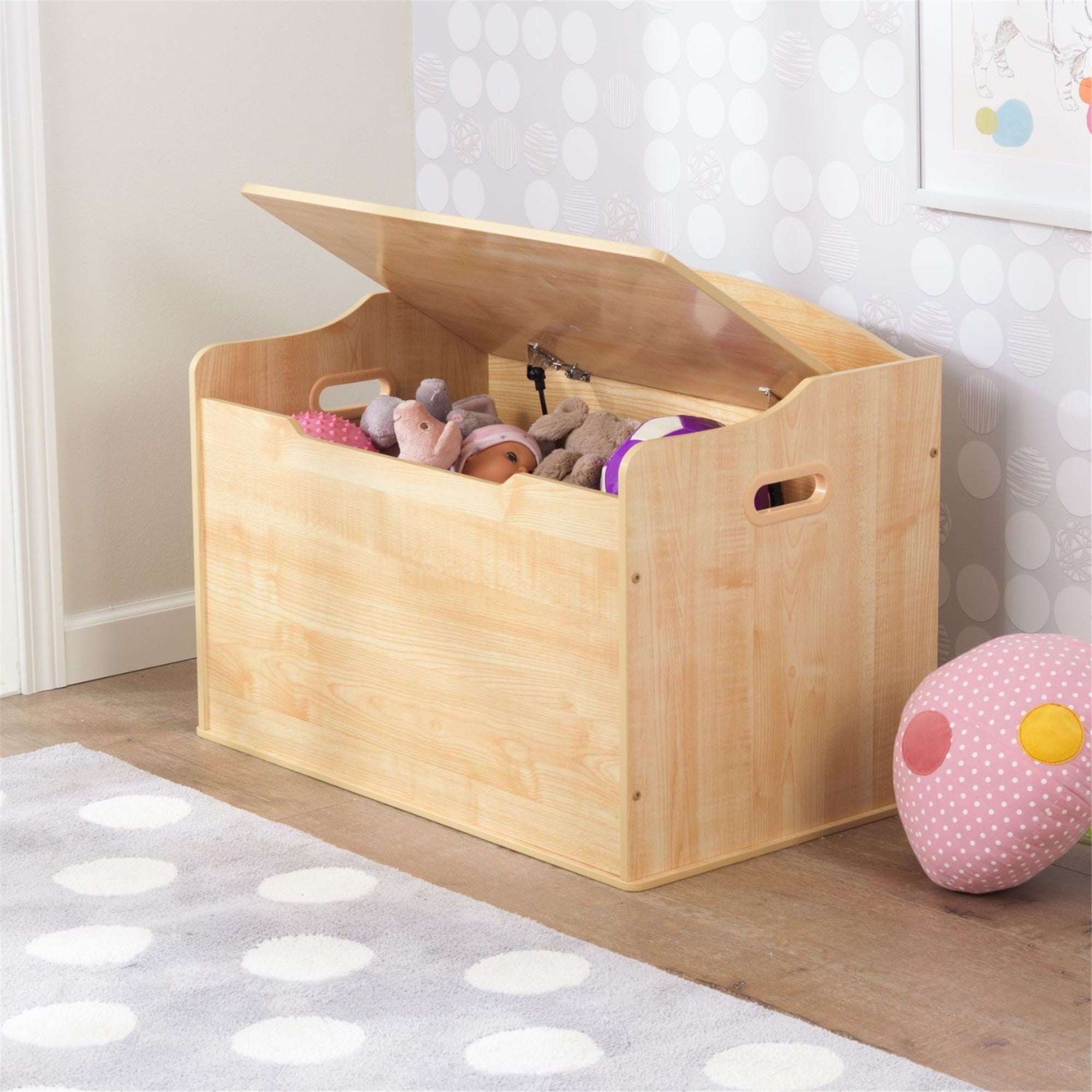 KidKraft Austin Toy Storage Box - Natural Wooden Kids' Toy Organizer for Bedroom & Playroom | Perfect for Storing Toys, Books & Blankets