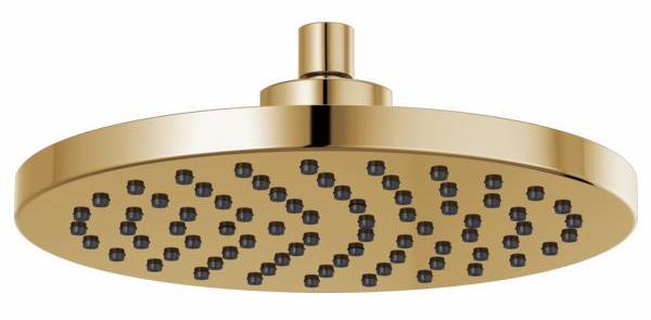 Brilliance Polished Gold 10 Round Raincan Shower Head 2.5 GPM - Luxury Bathroom Upgrade for Spa-Like Experience | Brizo 81398 PG 2.5