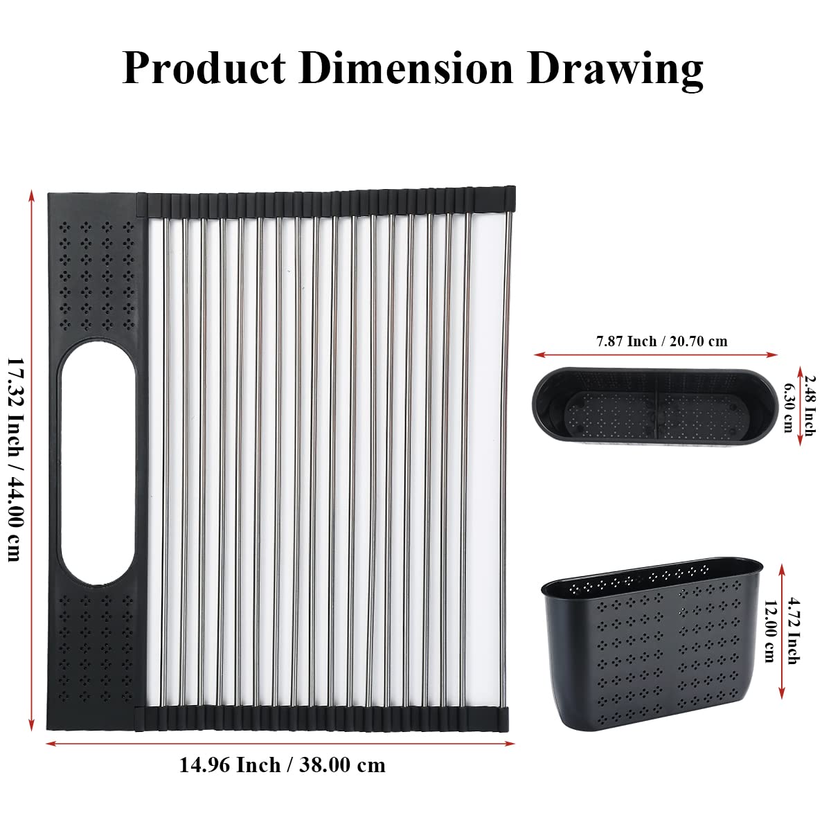Berglander Stainless Steel Over The Sink Dish Drying Rack - 17.5
