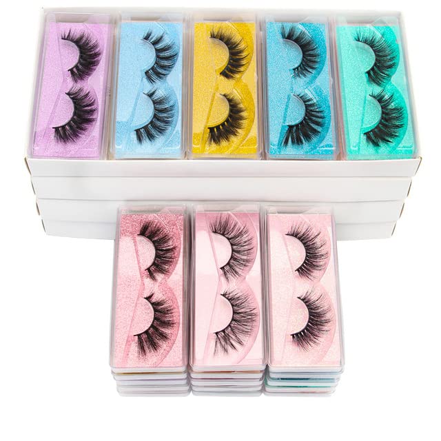 10/200 Pcs Bulk Mink False Eyelashes - Natural Dramatic Fluffy Wispy Lashes, Handmade Soft Fake Eyelashes Mix (150 Pairs) for Everyday Glam & Special Occasions