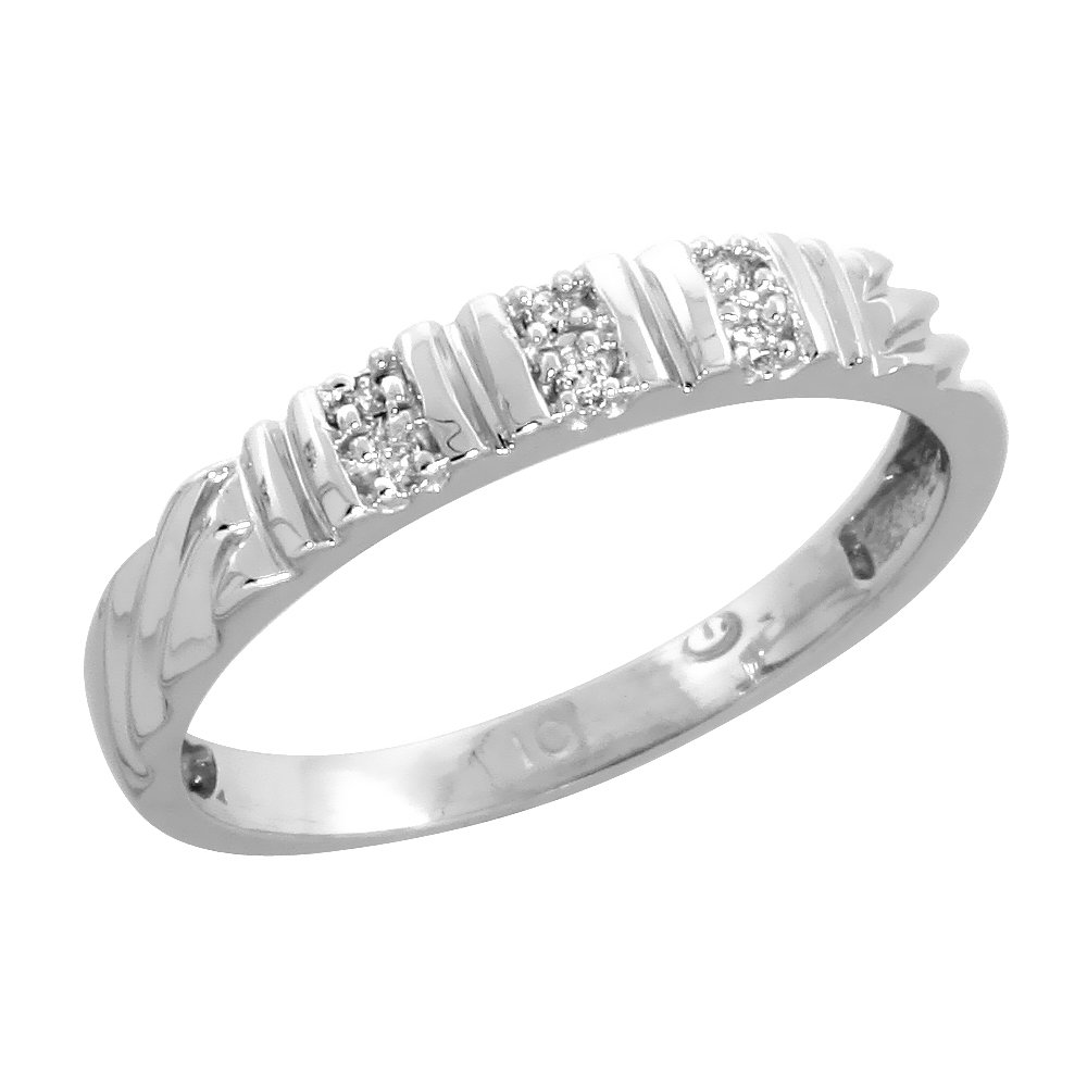 10K White Gold Diamond Engagement Ring for Women - 1/8 Inch Wide Band, Elegant Wedding & Proposal Jewelry Gift
