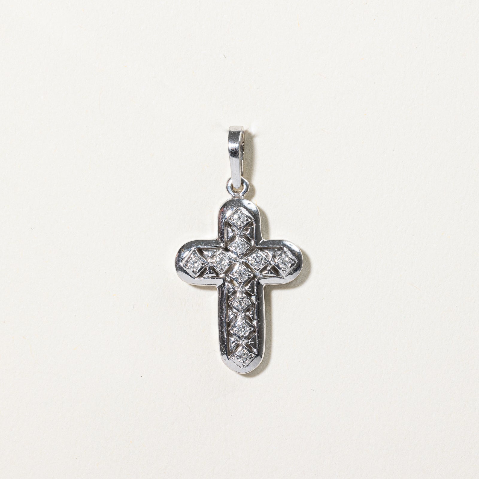 0.14ctw Diamond Cross Pendant Necklace - Elegant 14K Gold Religious Jewelry for Women - Perfect for Baptism, First Communion & Everyday Wear