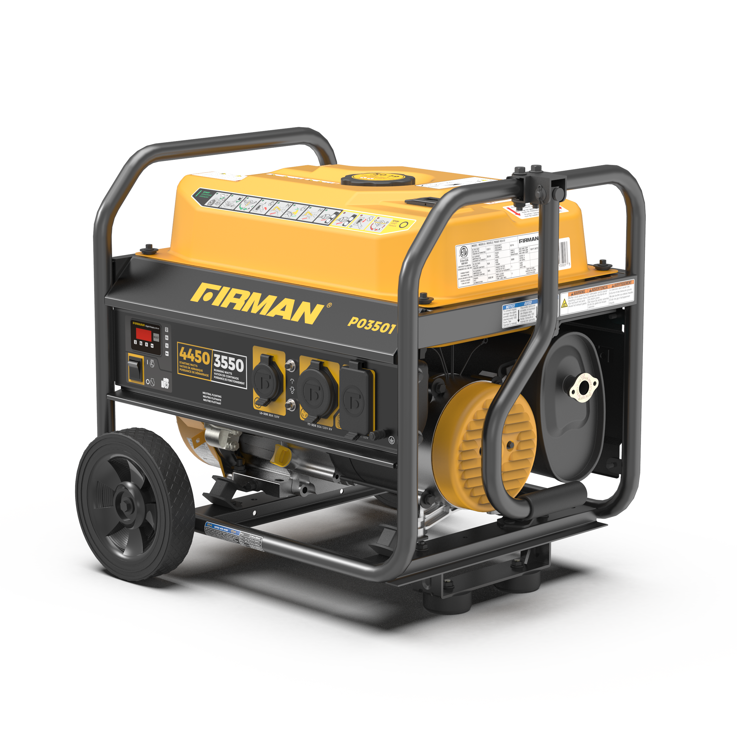 4450W Portable Gas Generator with Recoil Start - 120V Power for Camping, Emergencies & Outdoor Activities
