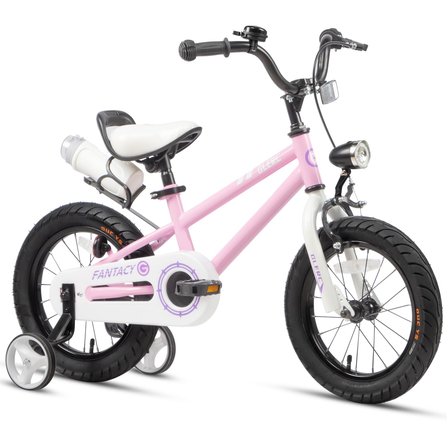 Fantasy 12 14 16 18 20 Inch Kids Bicycle for Boys & Girls Ages 2-14 - Adjustable Training Wheels, Safety Headlight & Water Bottle Holder - Multiple Color Options - Perfect for Neighborhood Rides, Park Adventures & Learning to Ride