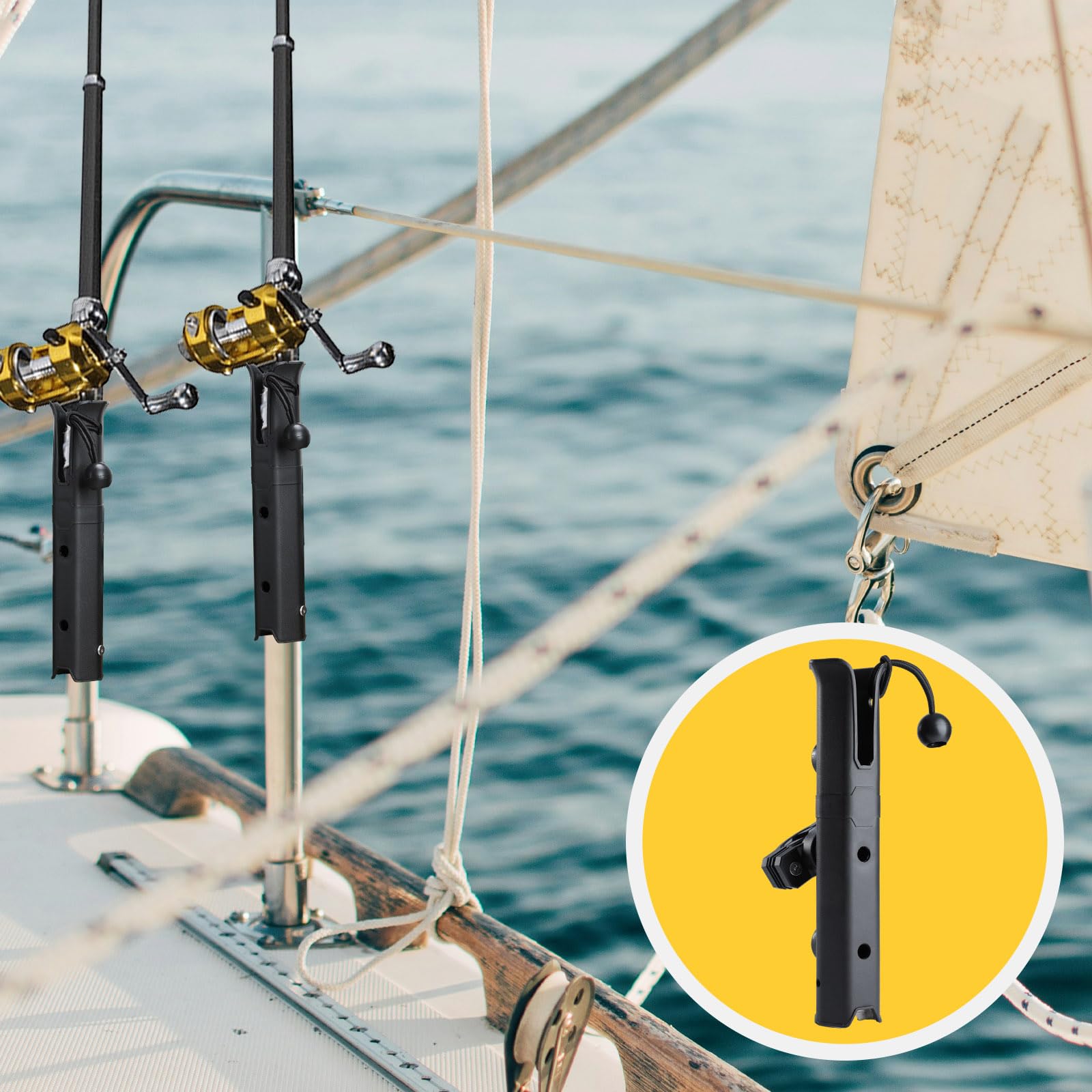 Adjustable Fishing Rod Holder Mount for Bicycle, Kayak, Motorcycle, ATV & Beach Cart - 1.6