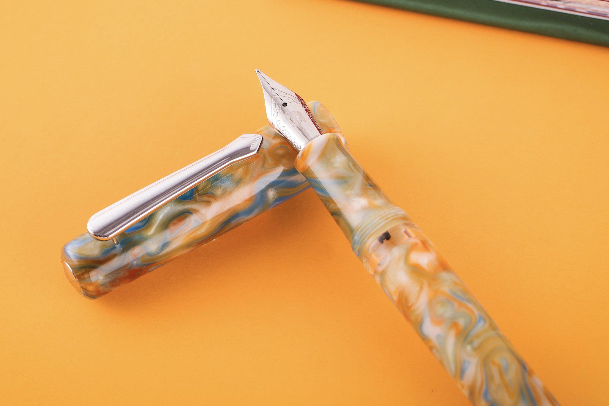 Premium Nahvalur (Narwhal) Schuylkill Asfur Bronze Fountain Pen with Leather Pen Sleeve - Luxury Writing Instrument for Professionals, Collectors & Gift Giving