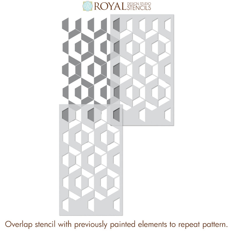 Nexus Modern Allover Wall Stencil - DIY Home Decor Painting Template for Living Room, Bedroom, Nursery | Reusable & Easy to Use