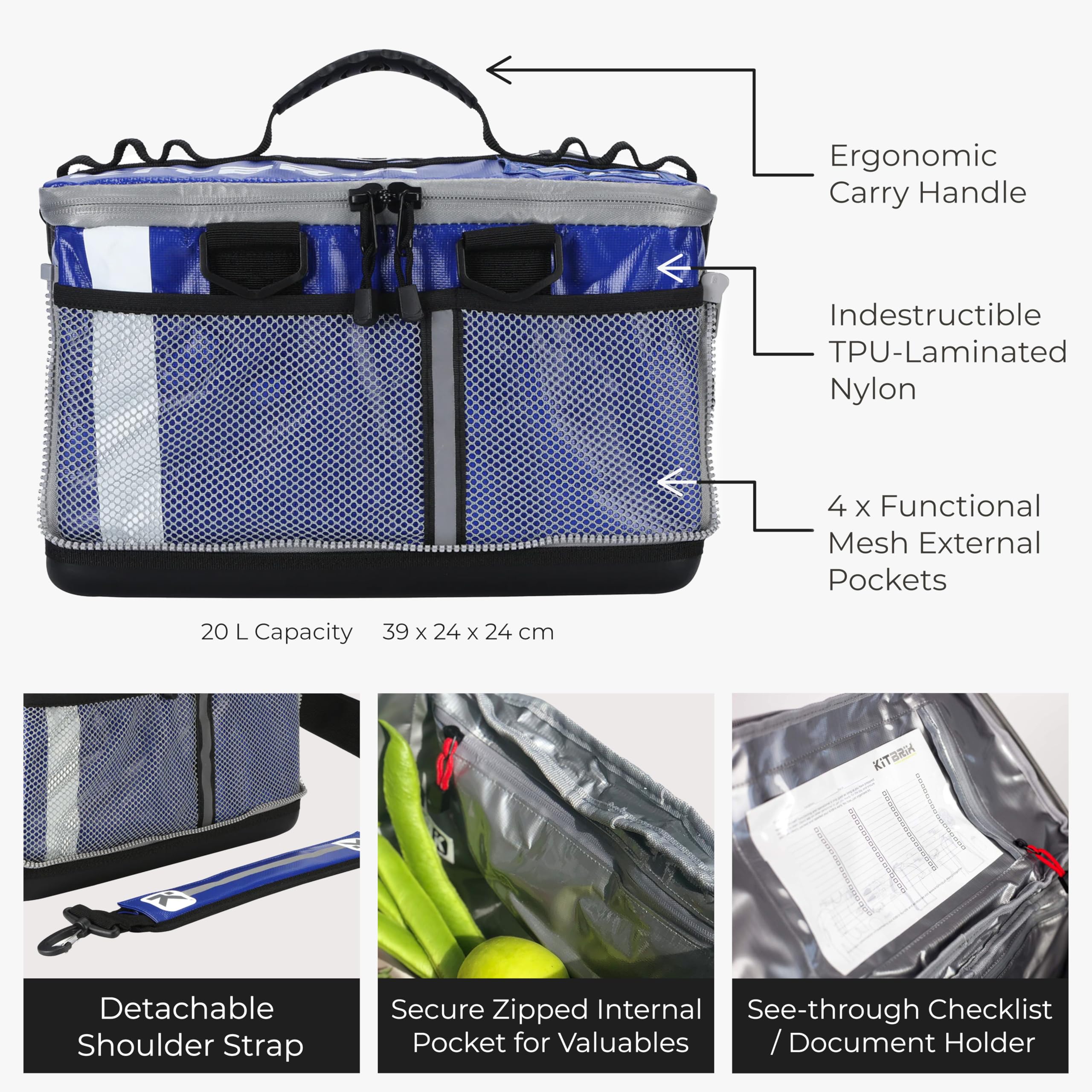 **KITBRIX Waterproof Gym Bag & Duffel Bag - Heavy Duty Travel Bag for Sports, Camping & Triathlon - Ideal for Wet & Muddy Gear - Perfect Swim Bag, Soccer Bag, Wrestling Bag & Outdoor Adventures**