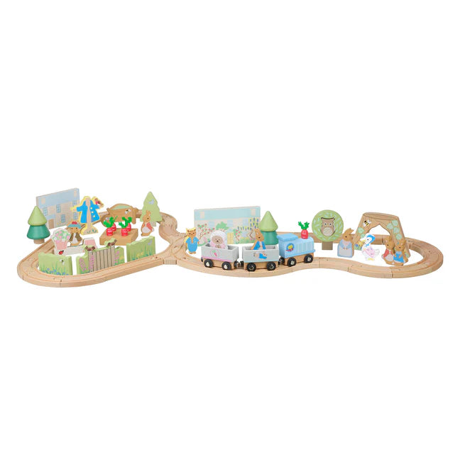 Peter Rabbit Radish Express Train Toy Set - Fun and Educational Wooden Train for Kids, Perfect for Imaginative Play and Early Learning