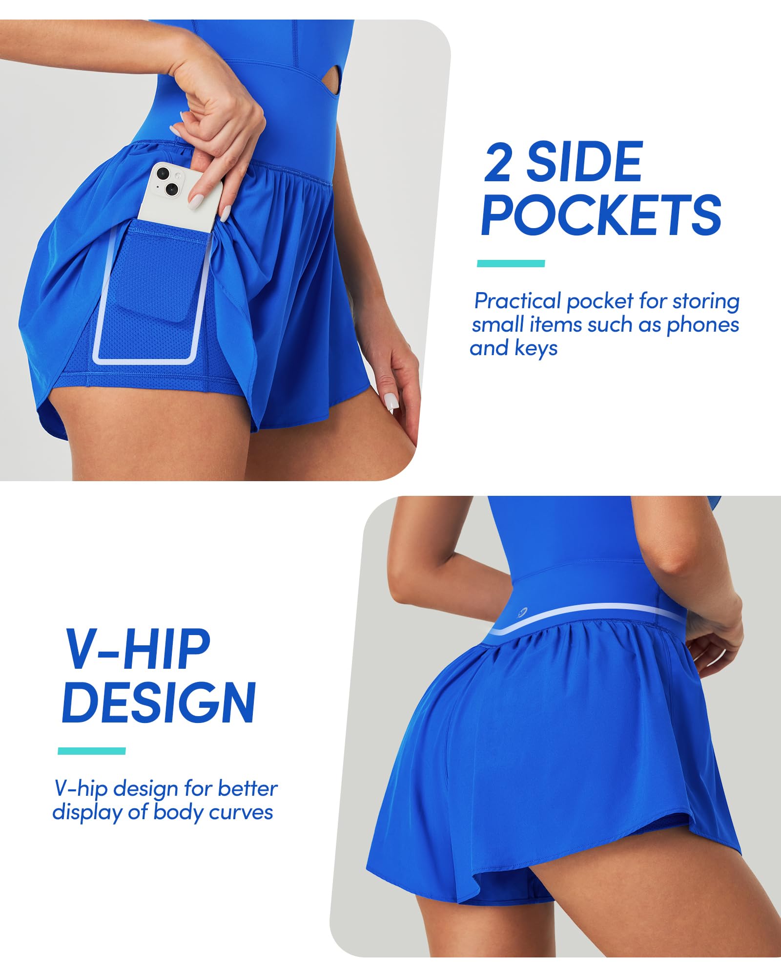 IUGA Tummy Control Workout Romper with Built-in Shorts - Padded Athletic Jumpsuit for Running & Gym | Summer Activewear Outfit for Women