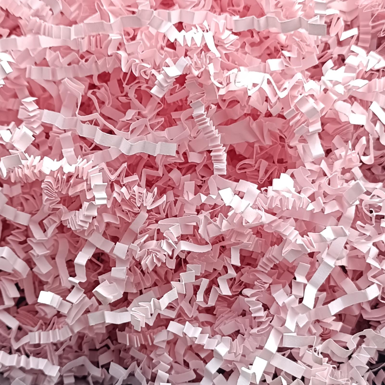 JHESAO 1LB Pink Crinkle Cut Paper Shreds - Gift Box & Basket Filler, Packaging Confetti for Birthdays, Weddings & Party Decorations
