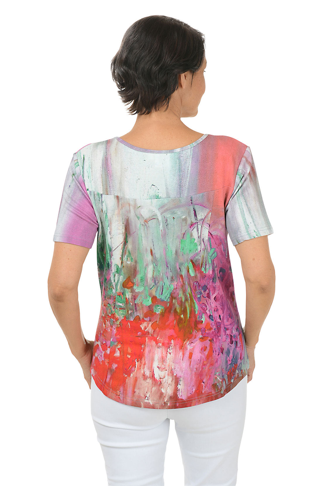 Stylish Petite Jardin Offset Button Front Pocket Tee - Casual Women's T-Shirt for Everyday Wear, Work & Weekend Outfits