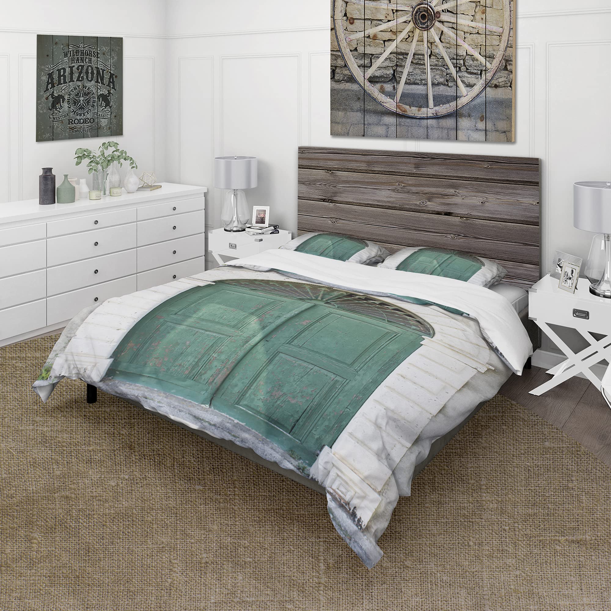 Vintage Old European Style Green Duvet Cover Set - Twin Size 3-Piece Abstract Floral Bedding Set for All Seasons | Traditional Home Decor for Bedroom & Guest Room