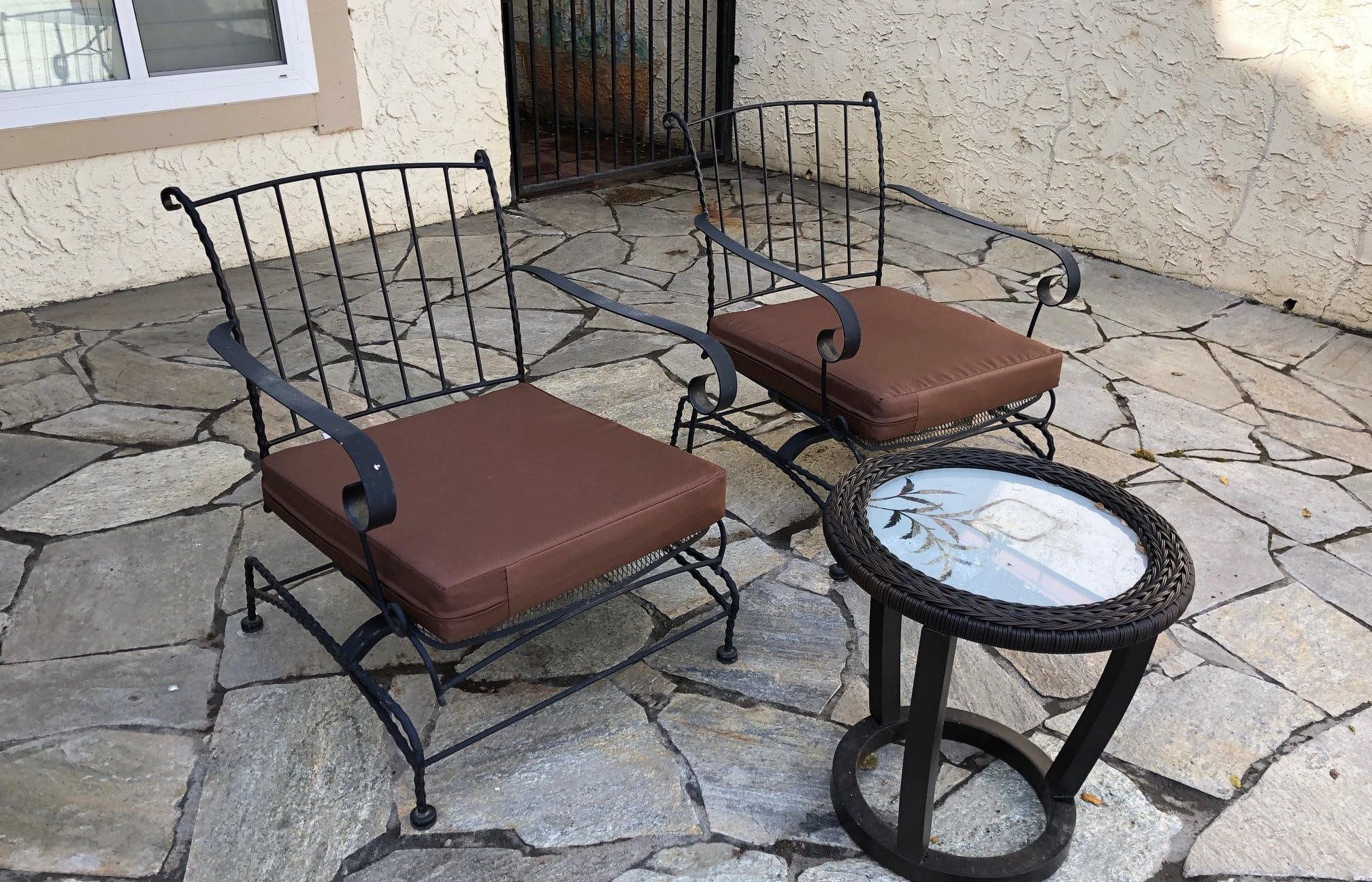 2 Pack 20x18x4 Inch Waterproof Outdoor Memory Foam Seat Cushions - Brown Patio Furniture Cushions for Sofa, Loveseat & Deep Seat Chairs | Weather-Resistant & Comfortable for Deck, Poolside & Garden Use