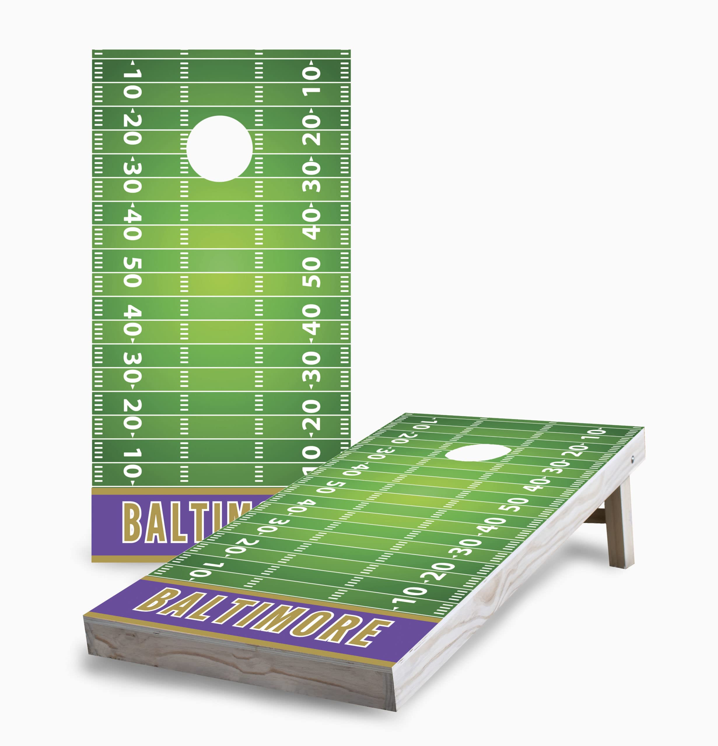 Skip's Garage Baltimore Themed Corn Hole Board Set - 2 Boards & 8 Bags - Premium Outdoor Tossing Game for Backyard, Tailgating & Parties