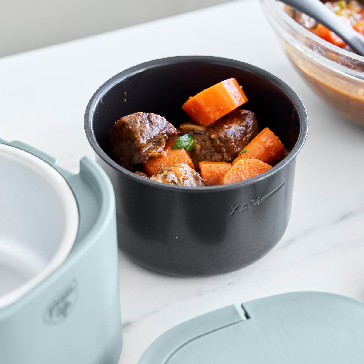 GreenLife Electric Lunch Box - Portable 3-in-1 Heating Food Container with Adjustable Temperature, BPA-Free (Blue Haze) | Perfect for Office, Travel & Outdoor Activities