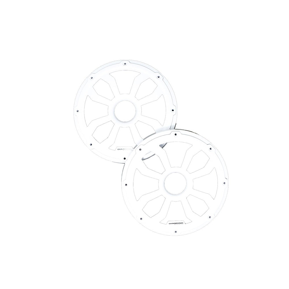 Diamond Audio HXM65FWW 6.5 Inch Flush Mount Speaker Grills - Pair (White) | Powder Coated Steel | Perfect for Car Audio, Home Theater & Marine Stereo Systems
