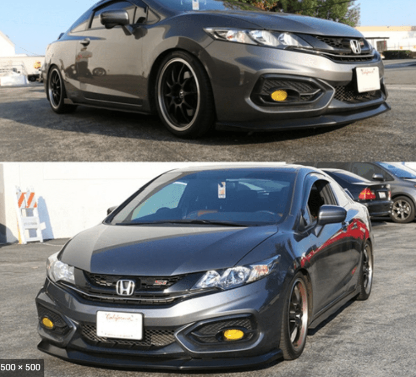 IKON Style Front Bumper Lip for 2014-2015 Honda Civic Coupe | Unpainted PU Material | Enhances Sporty Look & Protects Vehicle | Perfect for Car Enthusiasts & Street Racing