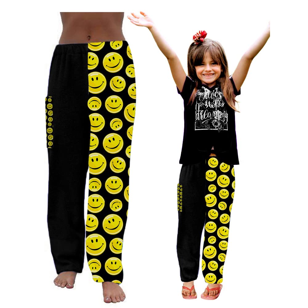 Smiley Face Cotton Terry Towel Pants for Swimmers - Soft Beach Cover Up & Swimwear - Quick Dry Comfort for Pool, Beach & Gym