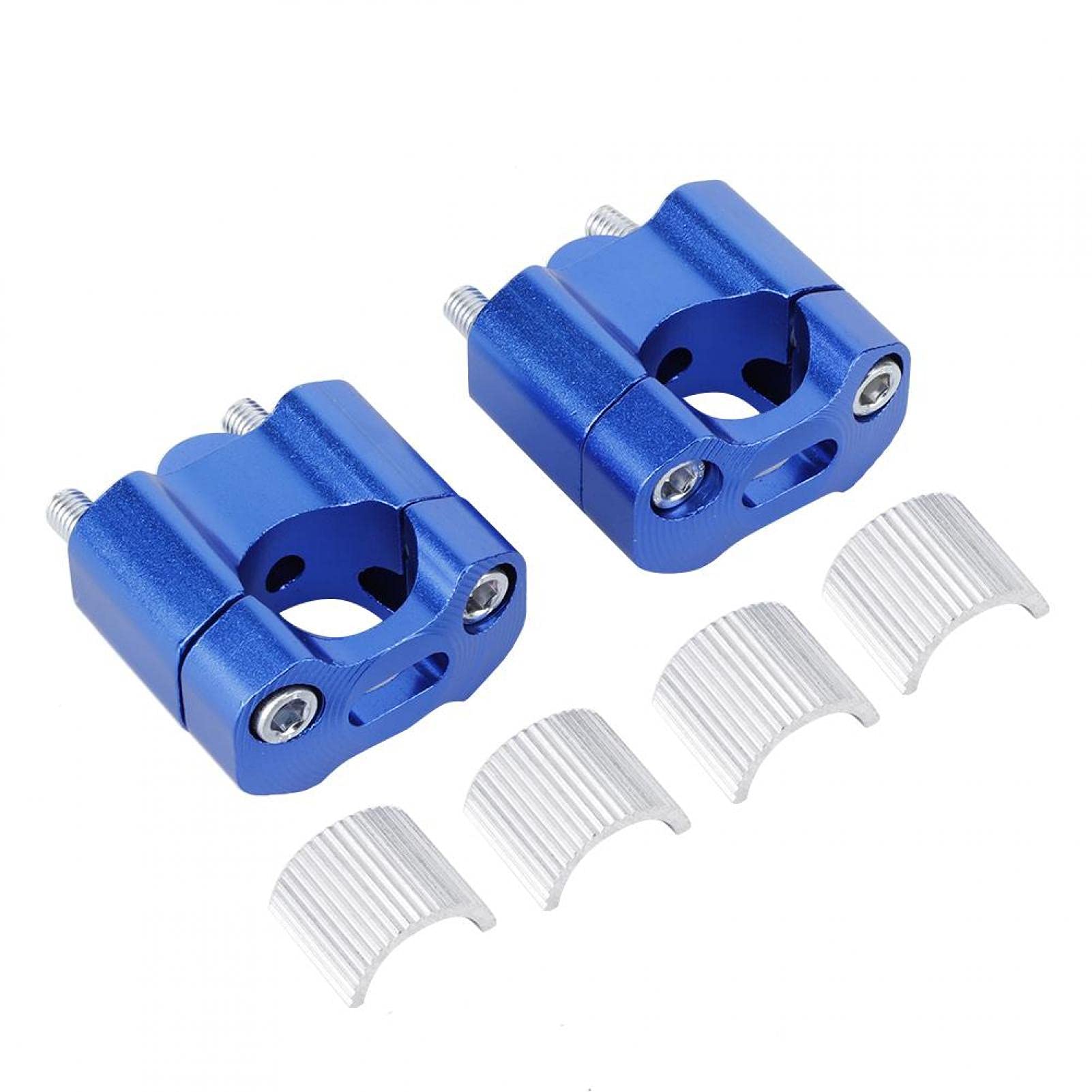Acouto 22mm/28mm Motorcycle Handlebar Riser Clamps - 1/8in & 7/8in CNC Aluminum Alloy Handlebar Mount Adapter (1 Pair, Blue) - Perfect for Custom Bike Builds & Off-Road Motorcycle Upgrades