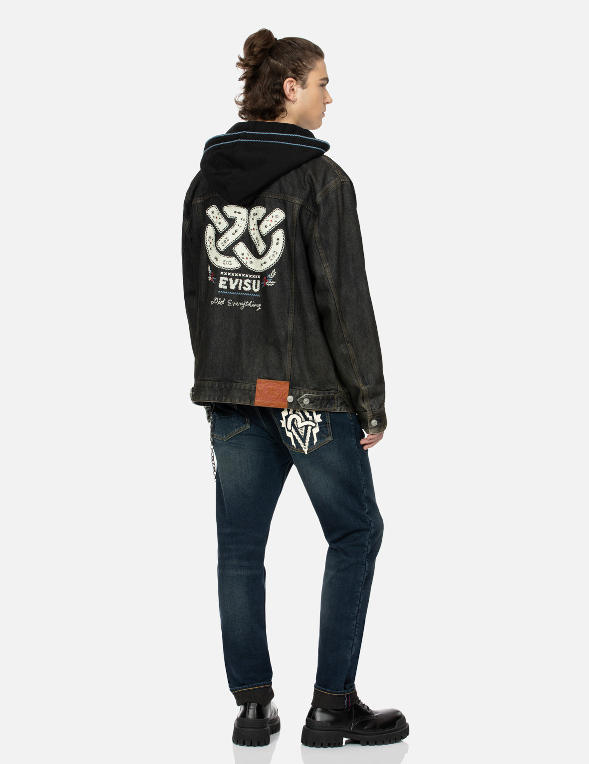 Ethnic Inspired Wheel of Wisdom Print & Embroidery Relaxed Fit Denim Jacket for Women - Boho Chic Outerwear for Casual Wear, Music Festivals, and Street Style Fashion