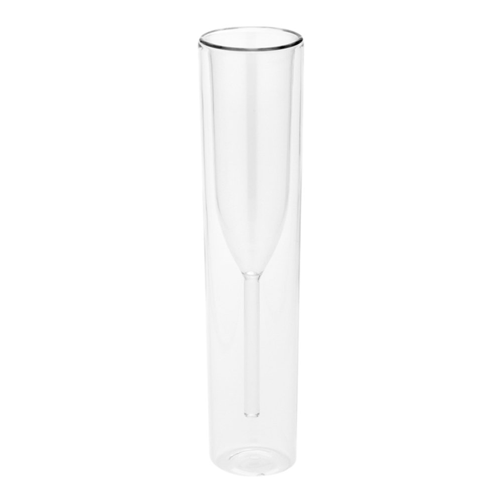 Restaurantware Forma 4 oz Clear Double Wall Champagne Flutes - Set of 10 Unbreakable Reusable Glass Drinking Cups with Rolled Rim for Sparkling Wine, Prosecco & Cocktails - Perfect for Weddings, Parties & Fine Dining
