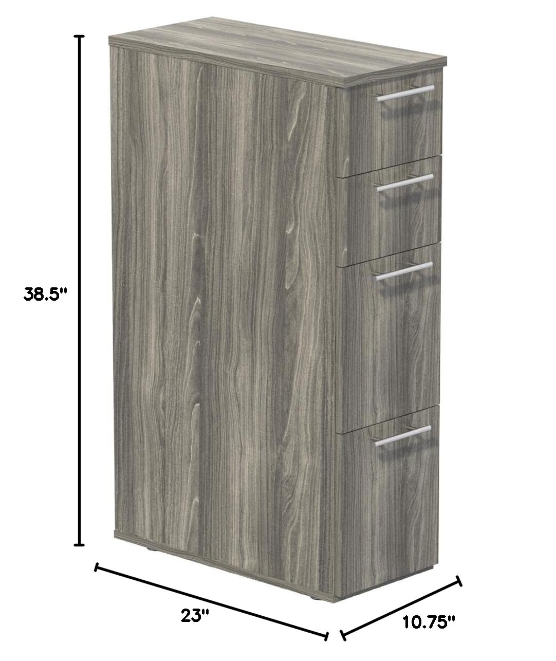Mayline Skinny Tall Pedestal Desk Base - Gray ABS Plastic for Office & Home Workspace (Supports Standing & Sitting Desks)