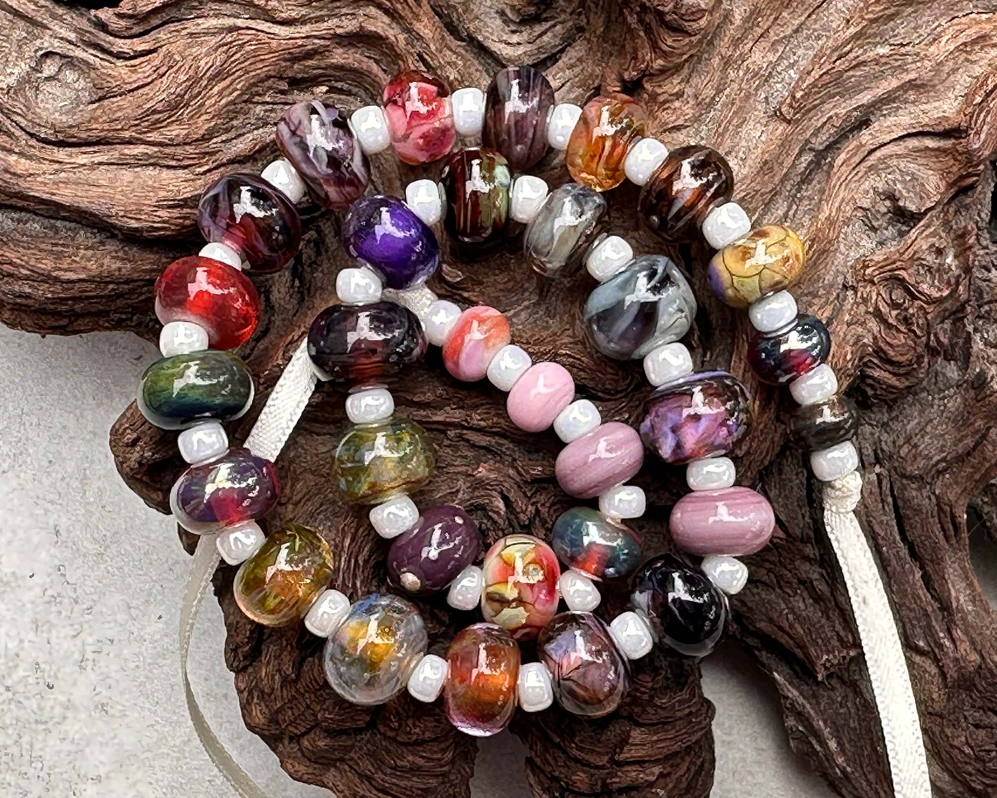 31 Mini Brown Orphan Mix Lampwork Glass Beads Set for Jewelry Making - DIY Bracelets, Necklaces & Craft Projects (SRA Certified)