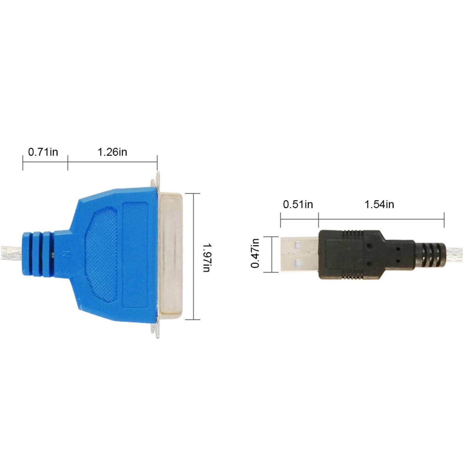 Socobeta USB to Parallel Port Cable Adapter - 1.5m/4.9ft Printer Cable with Anti-Interference Technology, Compatible with Desktops & Laptops - Perfect for Home Office, Warehouse Label Printing, and Industrial Equipment Connectivity