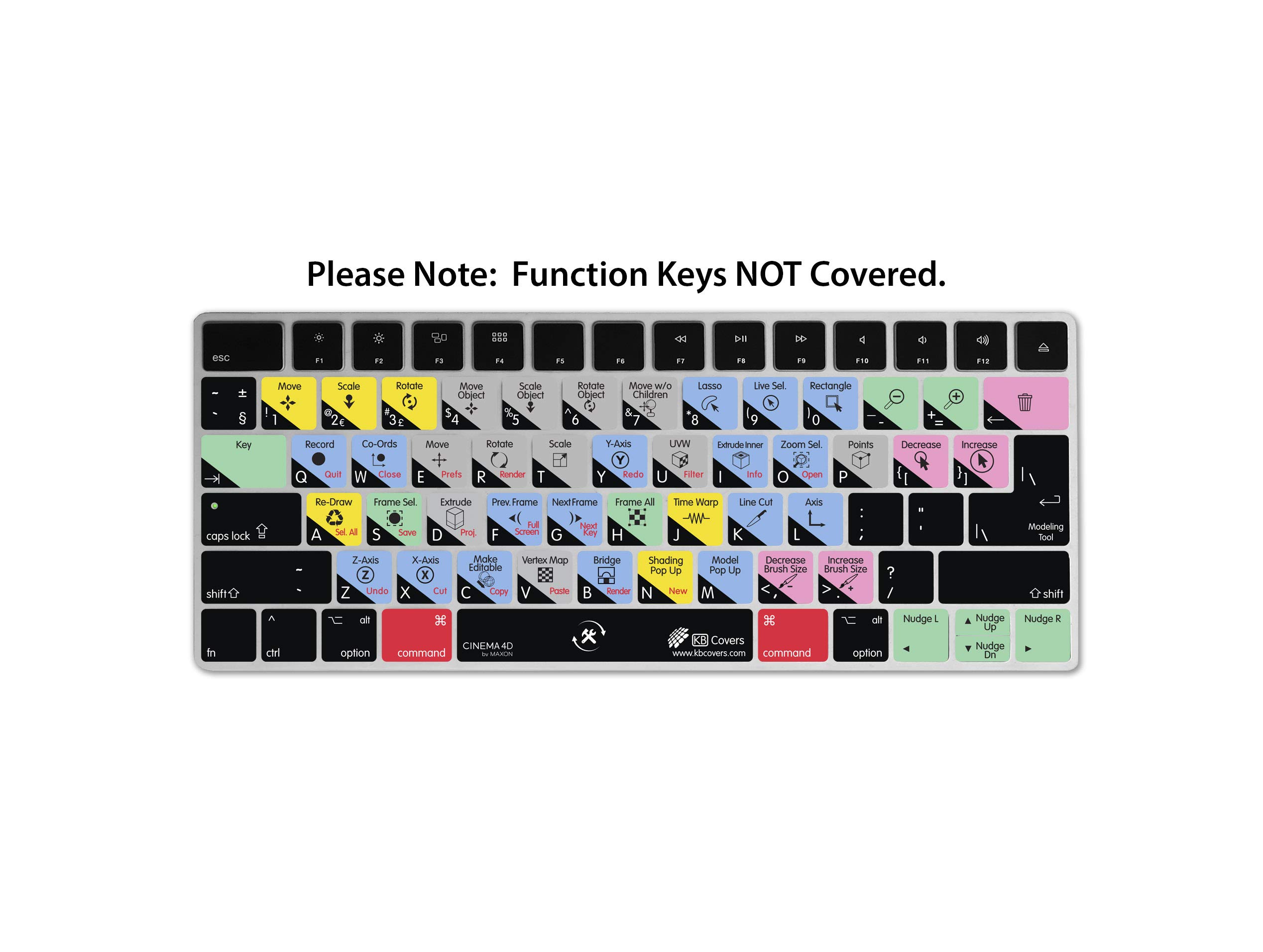 KBCovers Keyboard Cover for Cinema 4D - Compatible with MacBook Pro 13 & 15 inch with Touch Bar (Late 2016+ Models) | Protective Silicone Skin for Designers & 3D Artists | Perfect for Studio Work & Creative Professionals