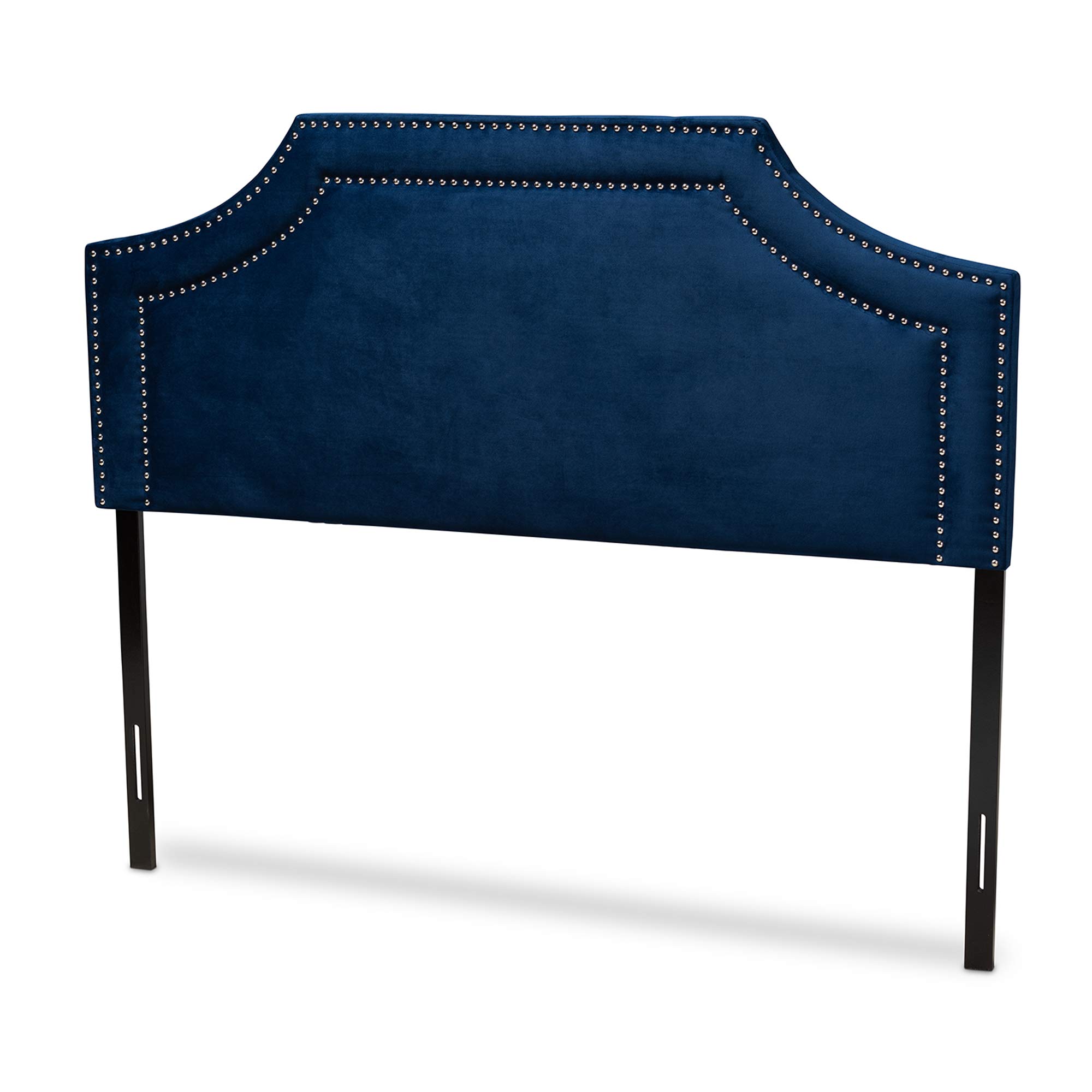 Baxton Studio Upholstered Queen Size Headboard - Navy Blue Fabric Bed Frame for Modern Bedroom Decor | Perfect for Master Bedroom, Guest Room & Apartment
